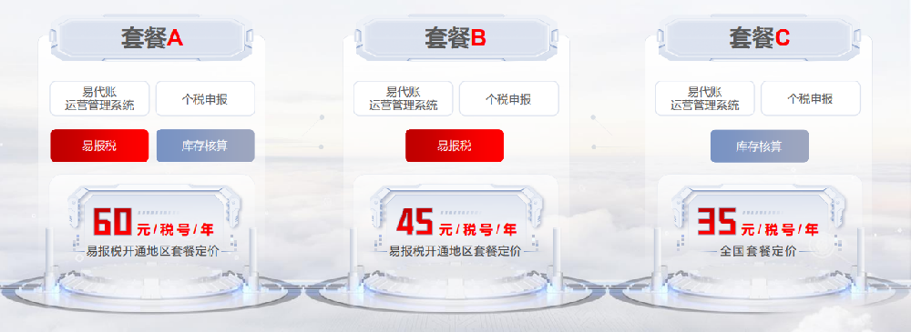 易代账软件套餐-财税管理软件套餐多少钱一年